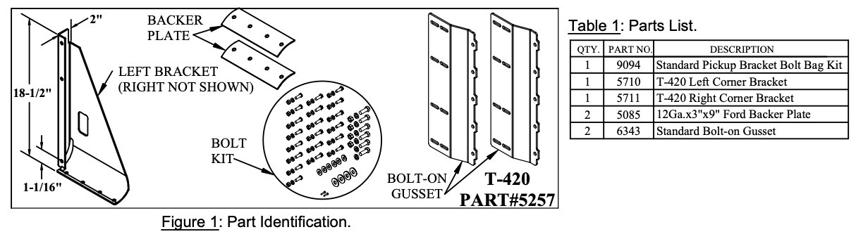 TOMMY GATE BRACKET KIT T-420 / G-420