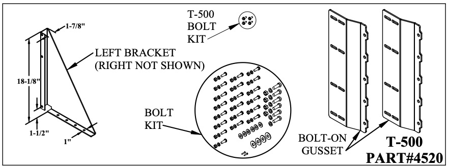 TOMMY GATE BRACKET KIT T-500 / G-500