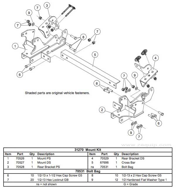 Western Snow Plow Mount Kit 31270