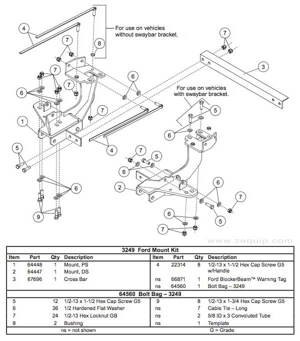 Western Mount Kit Diagram For Part 3249