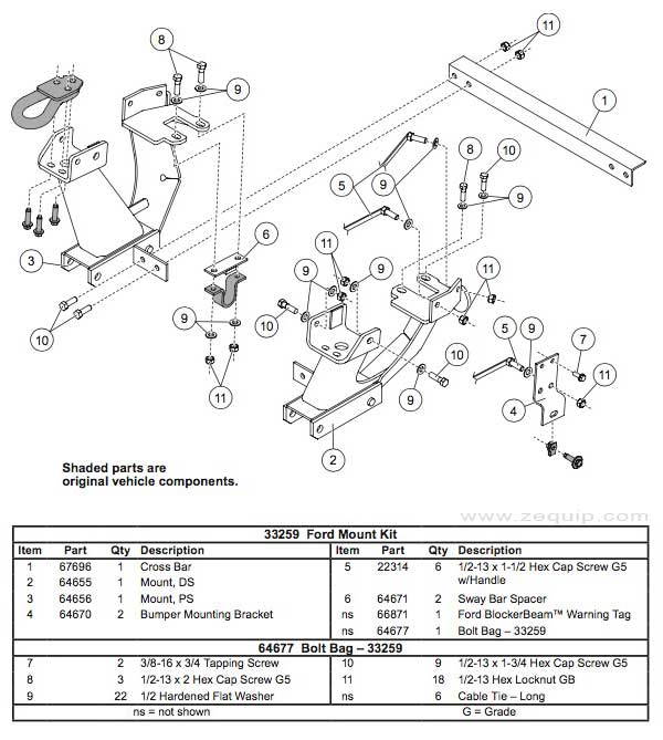 33259 Western Snow Plow Mount