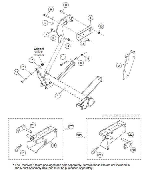 Western Snow Plow Mount Kit 33559 Diagram