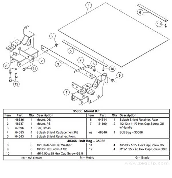 35066-1 Western Snow Plow Mount Kit Parts Diagram