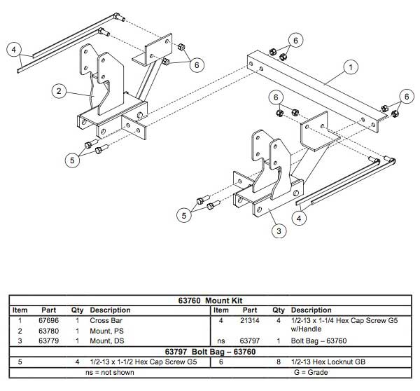 Western Mount Kit Diagram For Part 63760