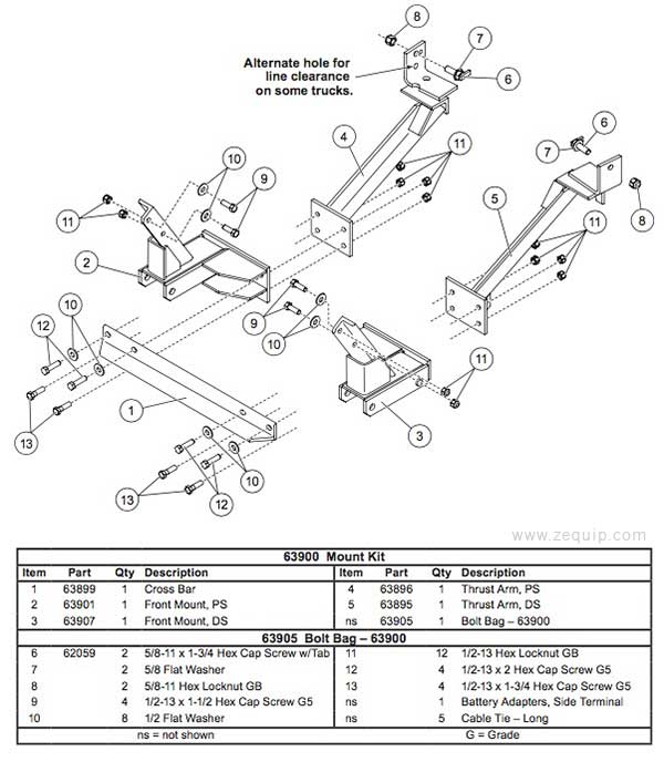 Western Mount Kit Diagram For Part 63900