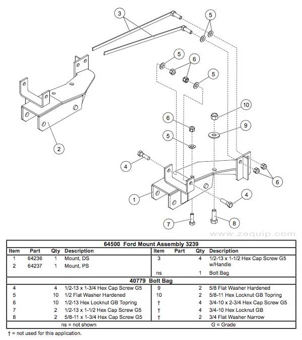 Western Mount Kit Diagram For Part 64500
