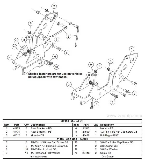 Western Snow Plow 69981 Mount Kit