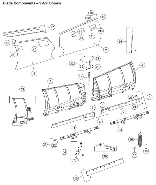 Western MPV3 Blade Parts Diagram