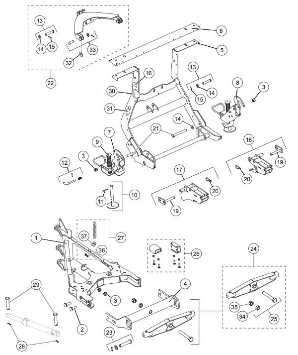 Western MPV3 Lift Frame Parts Diagram