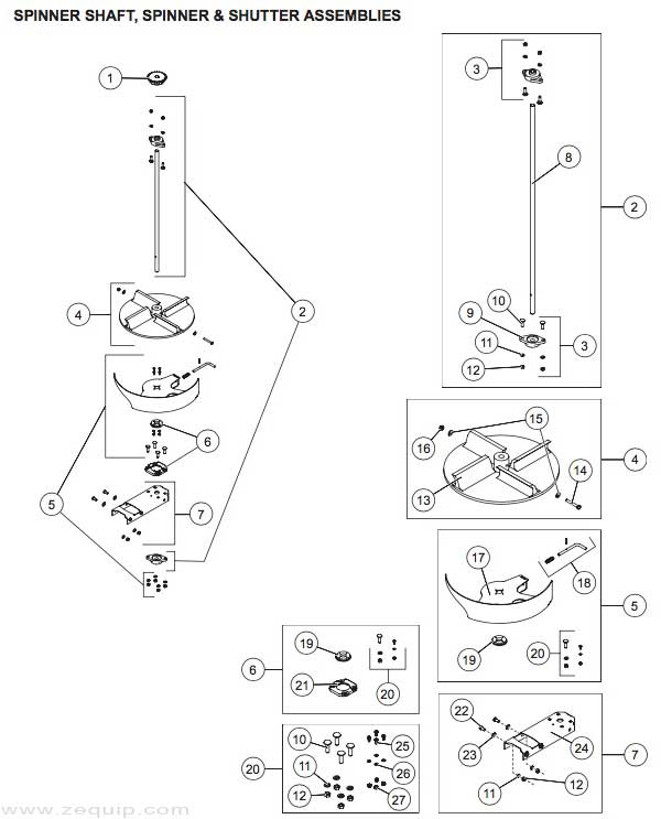 Western Striker Gas Engine Spinner & Shutter Parts Diagram