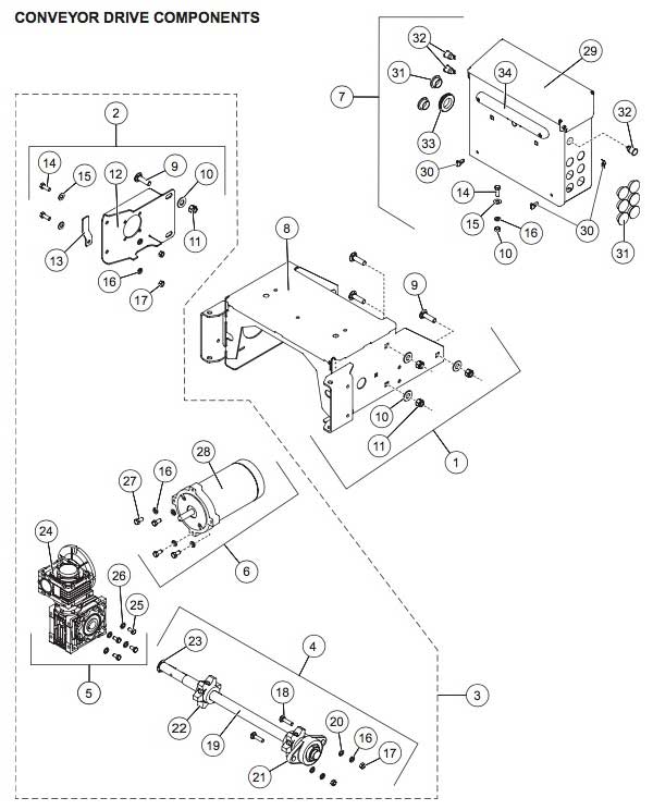 Striker Conveyor Drive Parts Diagram