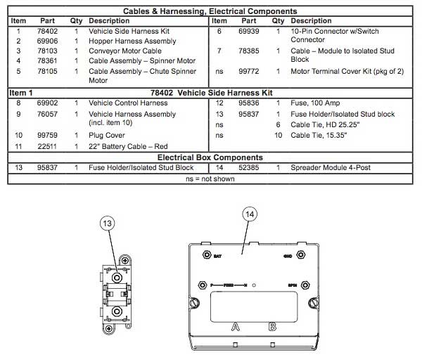 Western Striker Electrical Parts List