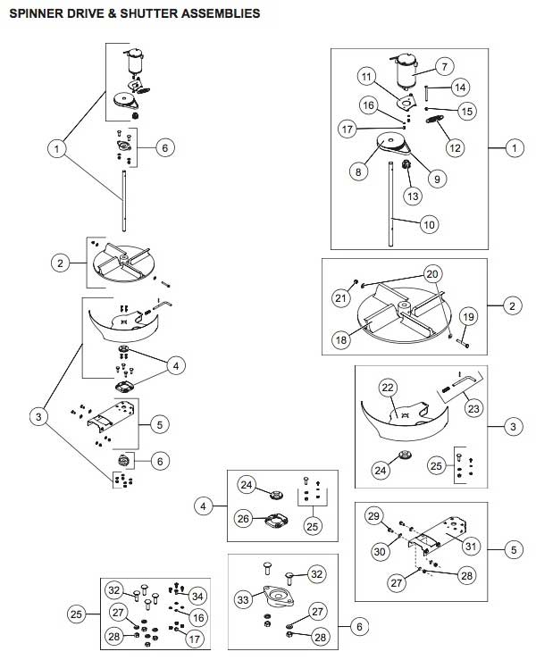 Western Striker Spinner Drive Electric Units Parts Diagram