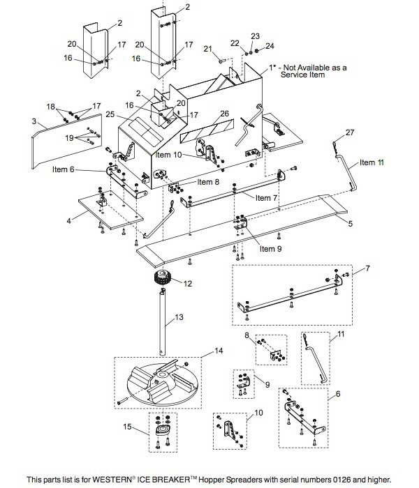 Western Ice Breaker Chute Assembly Diagram