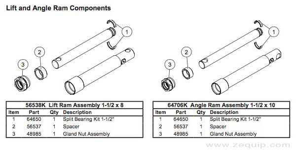 Western Midweight & Pro Plow Cylinder Diagram