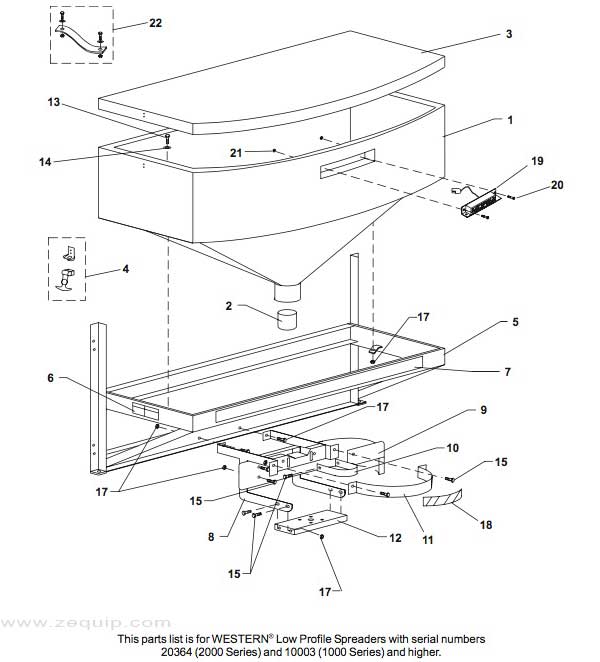 Western Model 1000 Hopper Parts