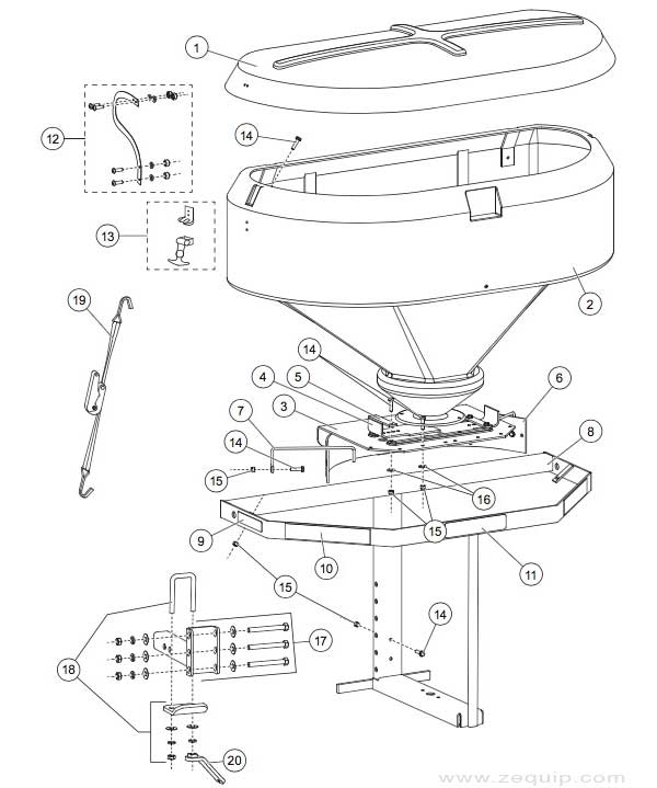 Western Model 2500 Hopper Parts Diagram